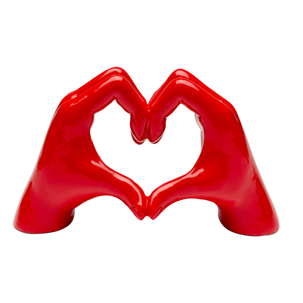 ハートハンズ レッド 12㎝ デコオブジェ