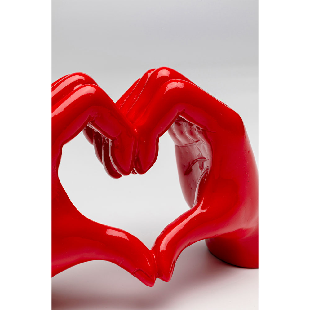 ハートハンズ　レッド　12㎝　デコオブジェ