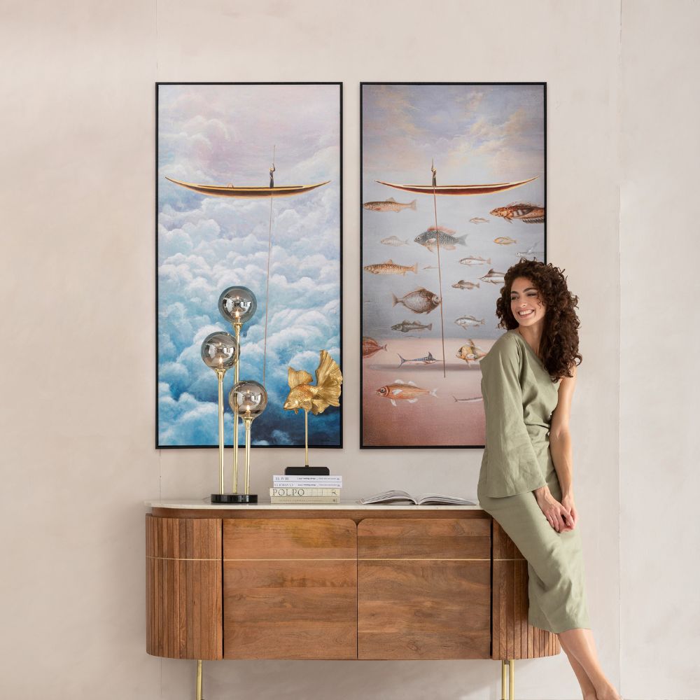 クラウド ボート 60x120cm　フレームピクチャー