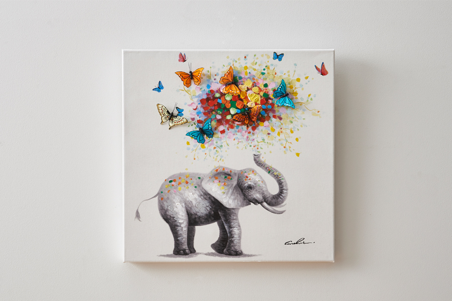 エレファント&バタフライ 50×50cm