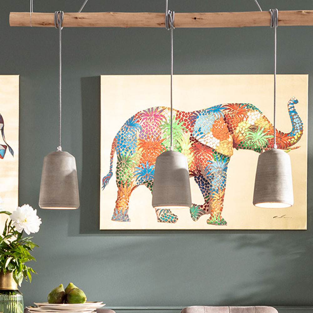 フラワーエレファント90x120cm タッチドピクチャー