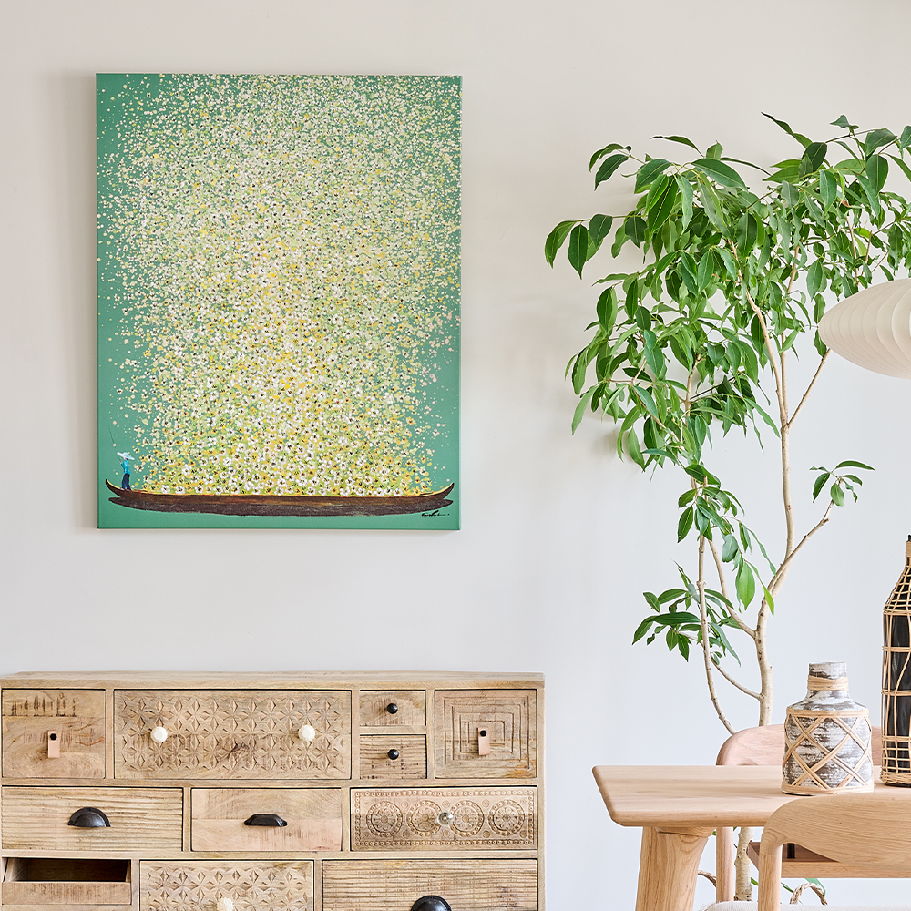 フラワーボート 100x80cm タッチドピクチャー