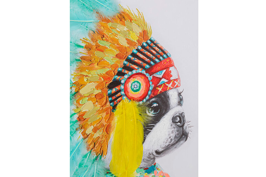 ヘッドドレスドッグ80×80cm キャンバスピクチャー