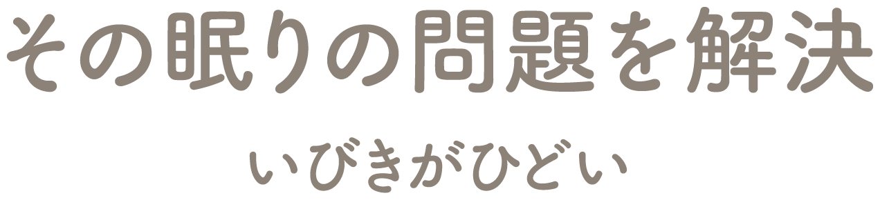 その眠りの問題を解決 いびきがひどい